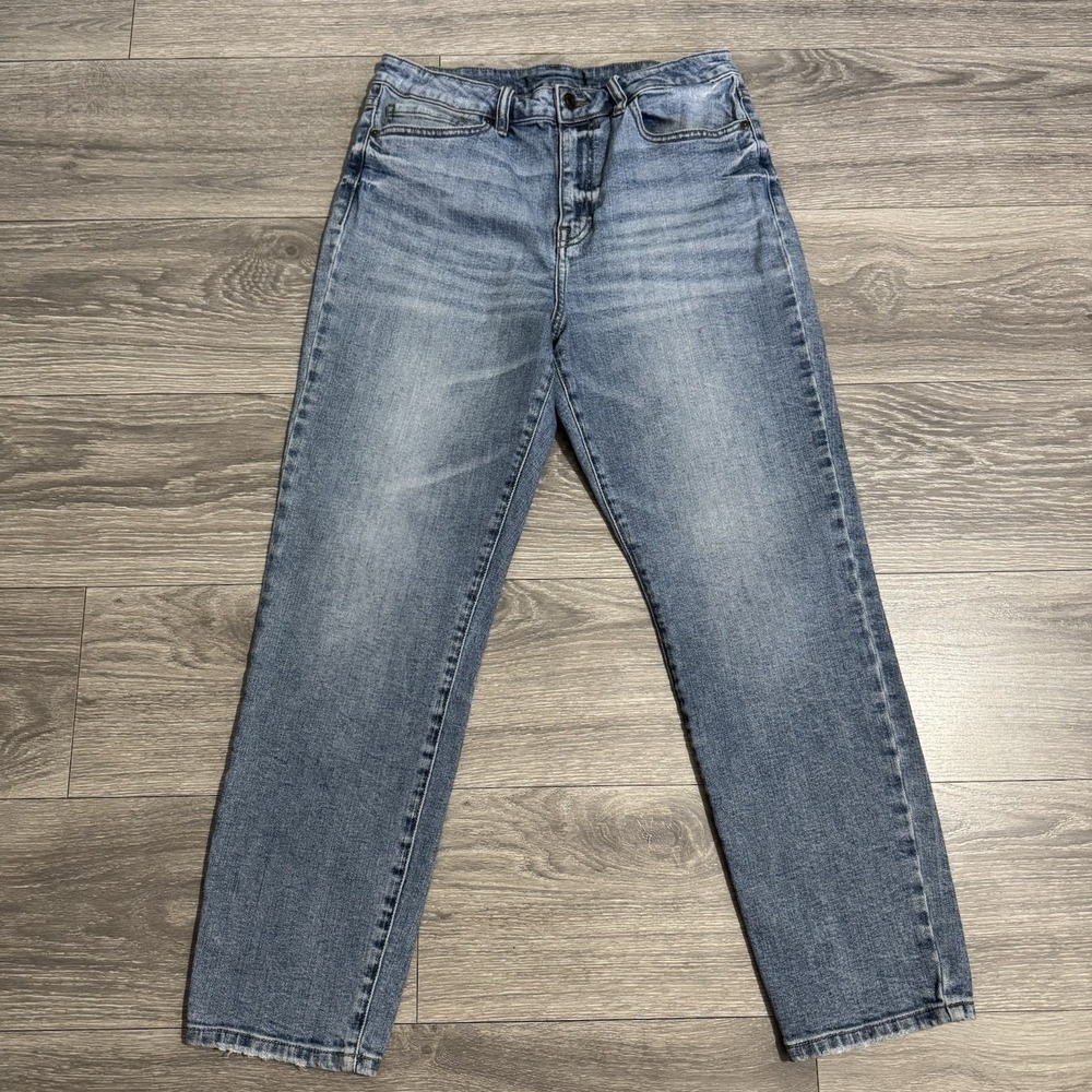 Eunina Women Tyler Super High Rise Mom‎ Ankle Denim Jeans Size 13 Cotton Blend